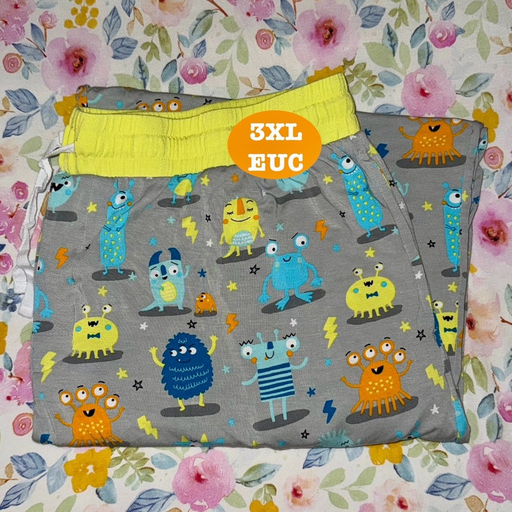 Little Sleepies 3XL men’s bamboo monster mayhem pants